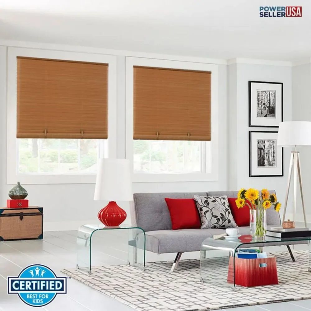 36 x 72 in. Cordless Solstice Vinyl Roll-Up Blind, Woodtone
